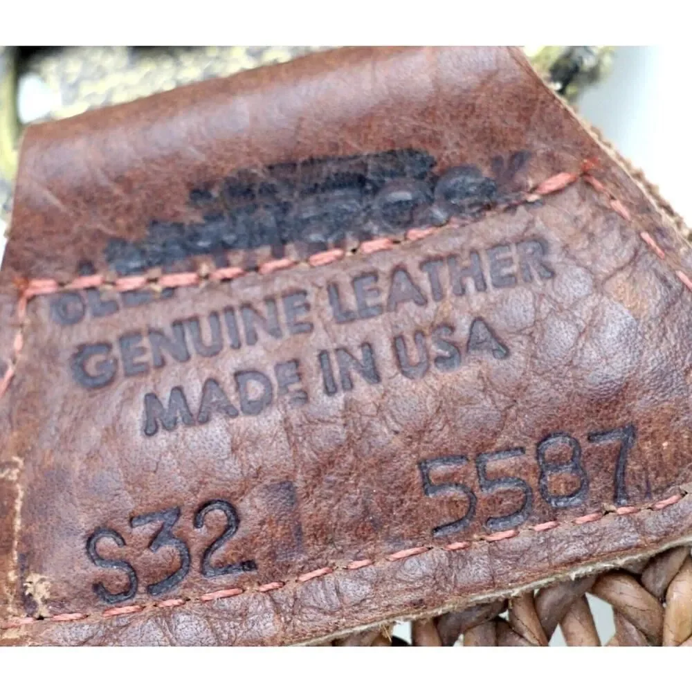 Leatherock BRAIDED BROWN REAL LEATHER 2 3/8